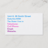 Zachte en  Florence Visitekaartje (Achterkant)