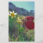 Zachte en gele bloemen briefpapier (Voorkant)