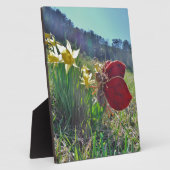 Zachte en gele bloemen fotoplaat (Zijkant)