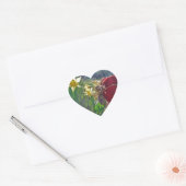 Zachte en gele bloemen hart sticker (Envelop)