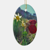 Zachte en gele bloemen keramisch ornament (Rechts)