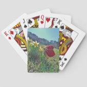 Zachte en gele bloemen pokerkaarten (Achterkant)