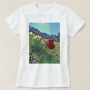 Zachte en gele bloemen t-shirt