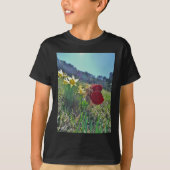 Zachte en gele bloemen t-shirt (Voorkant)