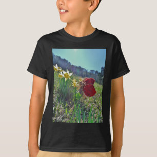 Zachte en gele bloemen t-shirt