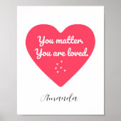 Zachte en geruststellende liefdesquote voor Kids P Poster (Voorkant)