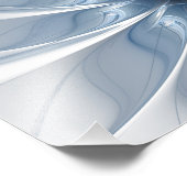 Zachte en gevoelige blauwe fractale fantasiebloem  foto afdruk (Hoek)