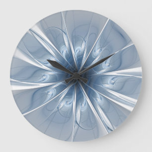Zachte en gevoelige blauwe fractale fantasiebloem grote klok