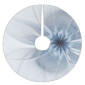 Zachte en gevoelige blauwe fractale fantasiebloem kerstboom rok (Voorkant)