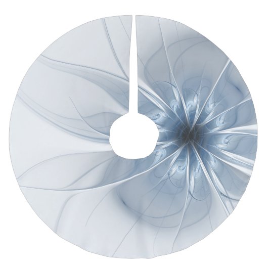 Zachte en gevoelige blauwe fractale fantasiebloem kerstboom rok (Voorkant)