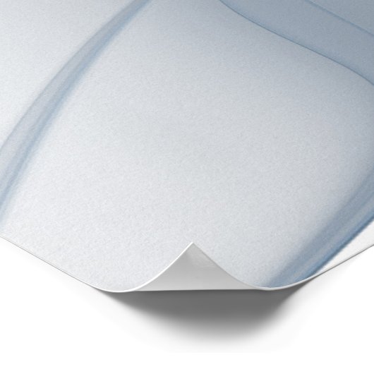 Zachte en gevoelige blauwe fractale fantasiebloem poster (Hoek)