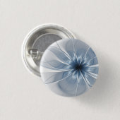 Zachte en gevoelige blauwe fractale fantasiebloem  ronde button 3,2 cm (Voorkant /achterkant)