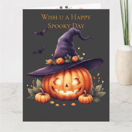 Zachte en griezelige Halloween sticker – Pompoen Kaart