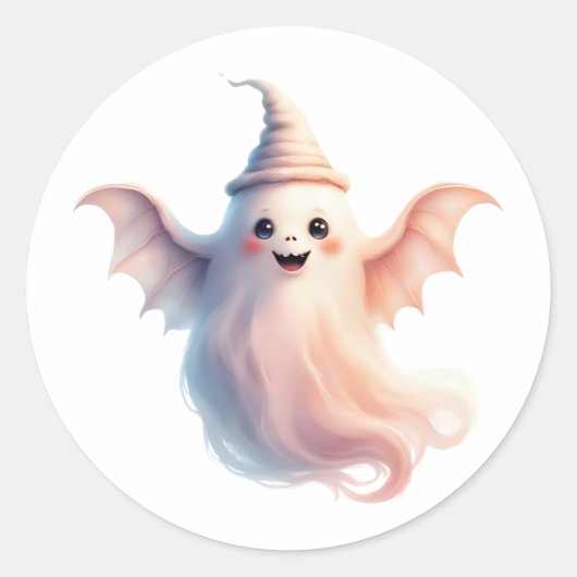 Zachte en griezelige Halloween sticker – Spookje (Voorkant)