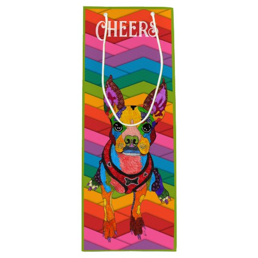 Zachte en Kleurrijke Cadeautas Boston Terrier (Voorkant)