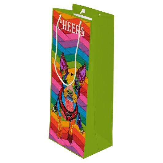 Zachte en Kleurrijke Cadeautas van Boston Terrier (Achterkant Gekanteld)