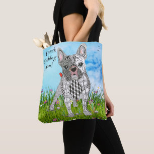 Zachte en Kleurrijke Franse Bulldog Boodschappenta Tote Bag