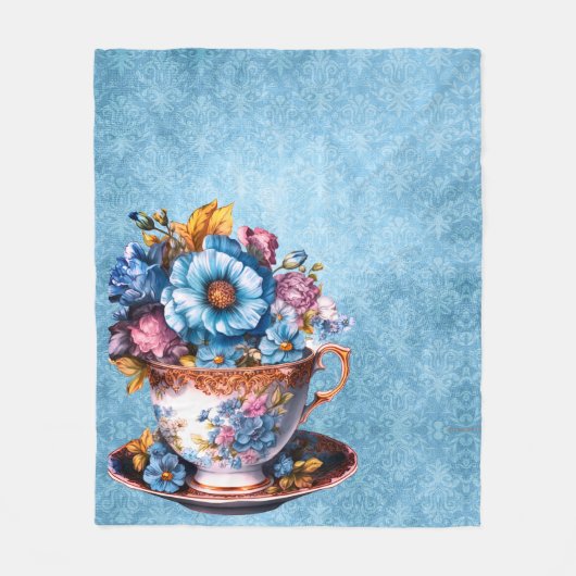 Zachte en knusse fleece deken op blauwe achtergron (Voorkant)
