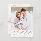 Zachte en luchtige bloemenperzik Blush foto bruilo Save The Date (Voorkant / Achterkant)