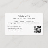 Zachte en natuurlijk ogende huidverzorging visitekaartje (Achterkant)