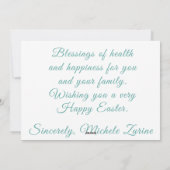 Zachte en  paaskorf feestdagenkaart (Achterkant)