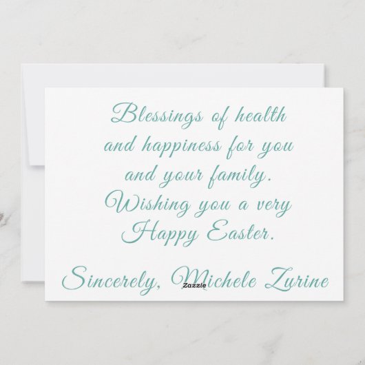 Zachte en paaskorf feestdagenkaart (Achterkant)