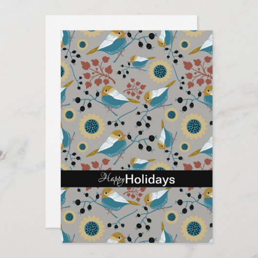 Zachte En Schattige Meesjes Met Bessen Feestdagenkaart (Voorkant / Achterkant)