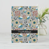 Zachte En Schattige Meesjes Met Bessen Feestdagenkaart (Staand voorkant)