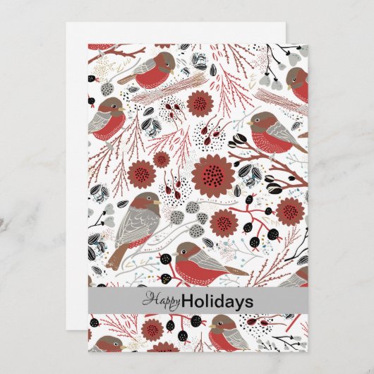 Zachte En Schattige Meesjes Rood en Grijs Feestdagenkaart (Voorkant / Achterkant)