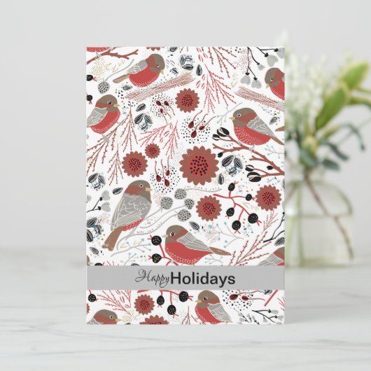 Zachte En Schattige Meesjes Rood en Grijs Feestdagenkaart (Staand voorkant)