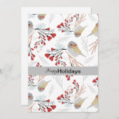 Zachte En Schattige Mezen Met Hartjes Feestdagenkaart (Voorkant / Achterkant)