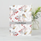 Zachte En Schattige Mezen Met Hartjes Feestdagenkaart (Staand voorkant)