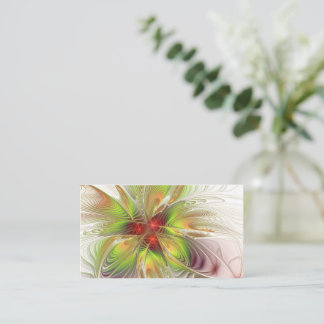 Zachte en tedere fractale fantasie bloemen advieskaart