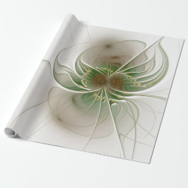 Zachte en tedere fractale fantasie bloemen cadeaupapier