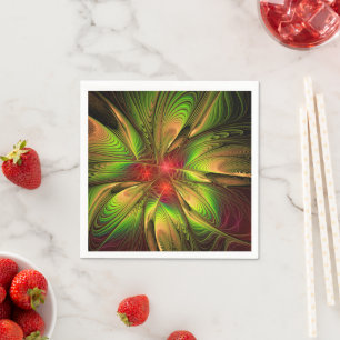 Zachte en zachte fractale fantasie bloemen servet