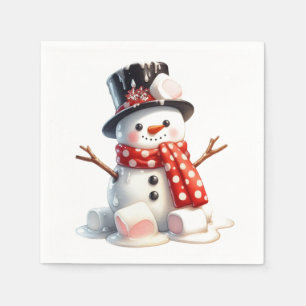 Zachte en Zoete Marshmallow Sneeuwman Behandeling Servet
