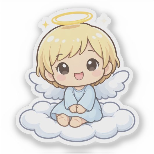 Zachte Engel Chibi Vinyl Sticker (Voorkant)
