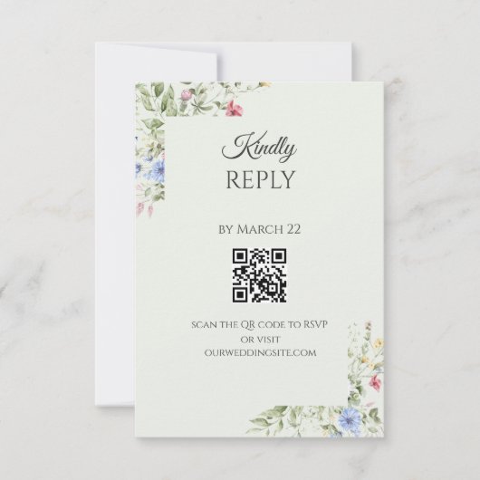 Zachte Engelse Tuin QR Code RSVP Kaart (Voorkant)
