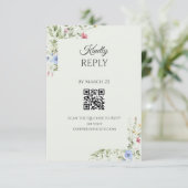 Zachte Engelse Tuin QR Code RSVP Kaart (Staand voorkant)