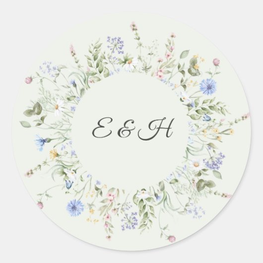 Zachte Engelse Tuin Trouw Monogram Sticker (Voorkant)
