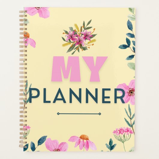 Zachte Esthetische Gele Bloem Dagelijkse Planner (Voorkant)