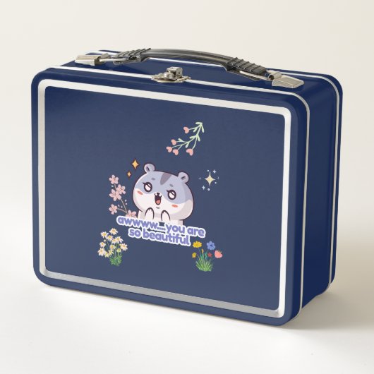 Zachte Esthetische Hamster Metalen Lunchbox (Voorkant)