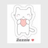 Zachte esthetische knuffelkat sticker (Vel)