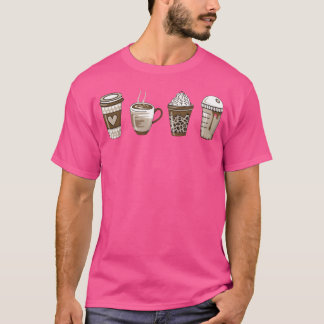 Zachte esthetische koffieliefhebbers meisje t-shirt