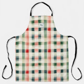 Zachte Evergroene Gingham Monogram Schort (Voorkant)