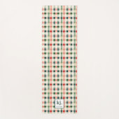 Zachte Evergroene Gingham Monogram Yogamat (Voorkant)