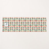 Zachte Evergroene Gingham Monogram Yogamat (Voorkant (horizontaal))