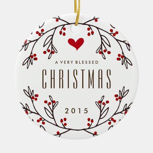 Zachte feestdag, foto-ornament keramisch ornament (Voorkant)
