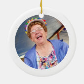 Zachte feestdag, foto-ornament keramisch ornament (Achterkant)