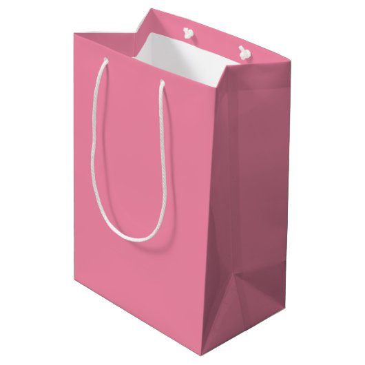 Zachte Flamingo Roze Medium Gift Bag Medium Cadeauzakje (Achterkant Gekanteld)